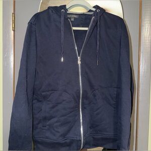 Banana Republic Navy Full-Zip Hooded Sweatshirt